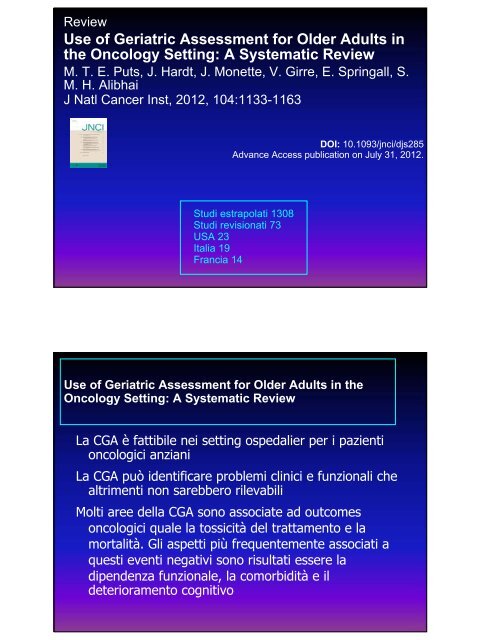 La valutazione geriatrica multidimensionale nell ... - ASL AL