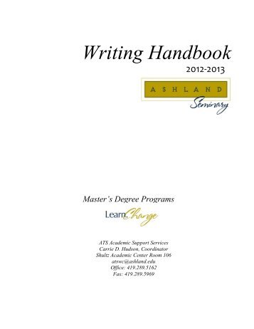 Writing Handbook - Ashland Theological Seminary