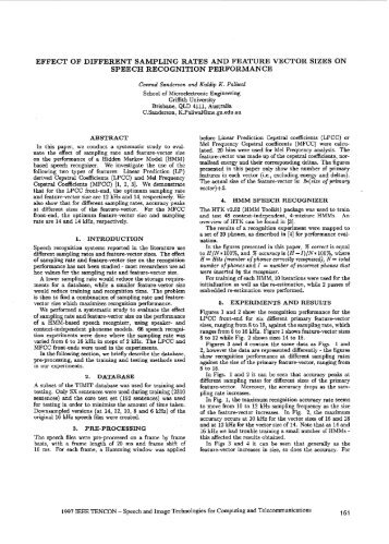 Effect Of Different Sampling Rates And Feature Vector ... - IEEE Xplore