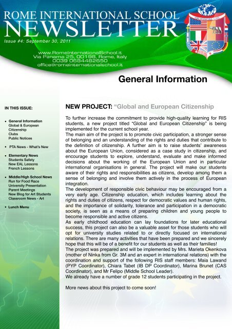Newsletter 4 2011.pdf - Rome International School