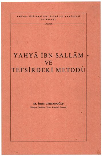 PDF Dosyası - Ankara Üniversitesi Kitaplar Veritabanı