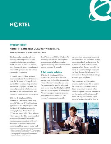 Nortel IP Softphone 2050 - Double Eagle Voice and Data Systems