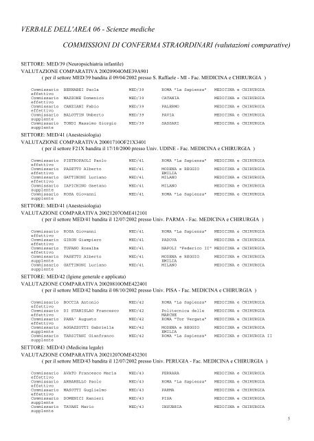 Commissioni di conferma straordinari - valutazioni ... - Cineca