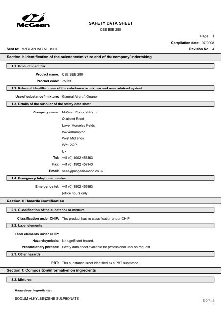 EU MSDS - McGean