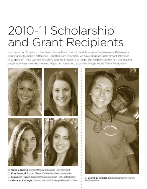 2010-11 Scholarship and Grant Recipients - Kappa Alpha Theta ...