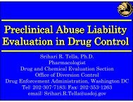 Preclinical Abuse Liability Evaluation in Drug Control