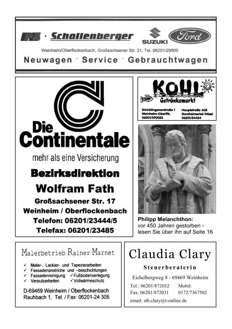 Evangelische Pfarrgemeinde Schriesheim -West - glockengruss.de