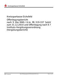 Kreissparkasse Eichsfeld Offenlegungsbericht nach § 26a KWG iVm ...
