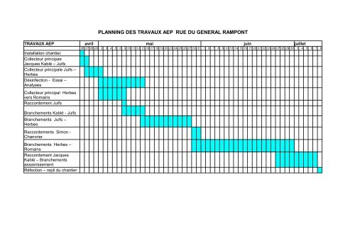 planning des travaux aep rue du general rampont - Brumath