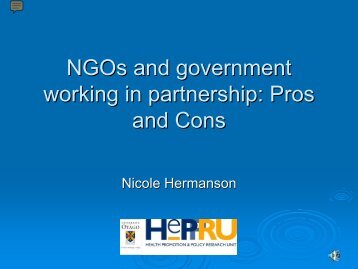 NGOs and government Working in Partnership: Pros and Cons