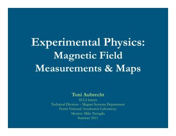 Calibration of Magnetic Field Probes for the Muon-to ... - Fermilab