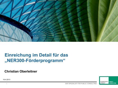 PrÃ¤sentation Oberleitner - Kommunalkredit Public Consulting
