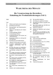 Das Wahlthema: Die Verantwortung des Herstellers