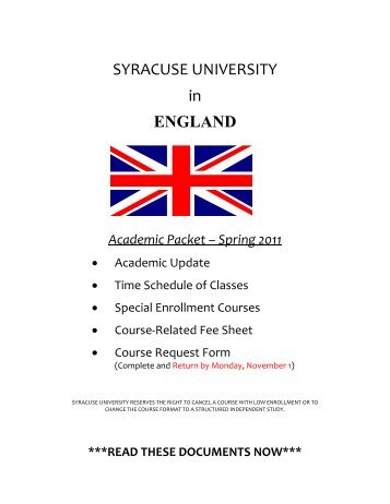 SYRACUSE UNIVERSITY IN LONDON - SU Abroad - Syracuse ...