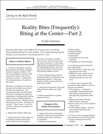Reality Bites (Frequently): Biting at the CenterâPart 2