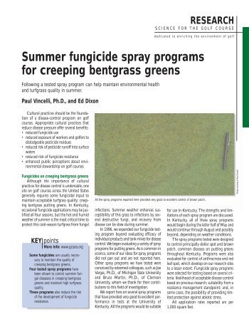 Summer fungicide spray programs for creeping bentgrass ... - GCSAA
