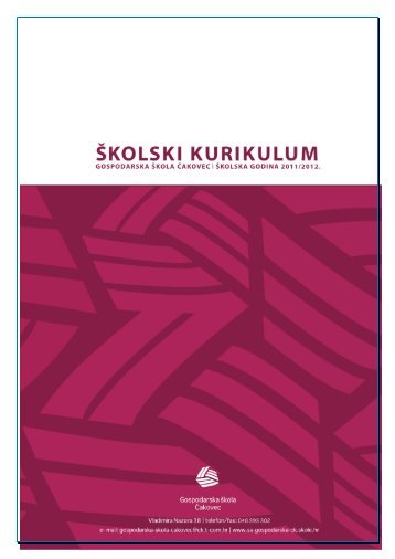 Kurikulum za sk. god. 2011.-2012..pdf - Gospodarska škola Čakovec