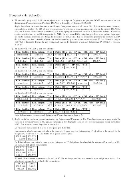 Examen de Redes 3er. curso, IngenierÂ´Ä±a TÃ©cnica en InformÃ¡tica de ...