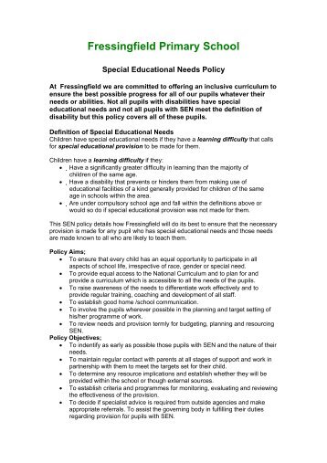 Special Educational Needs Policy