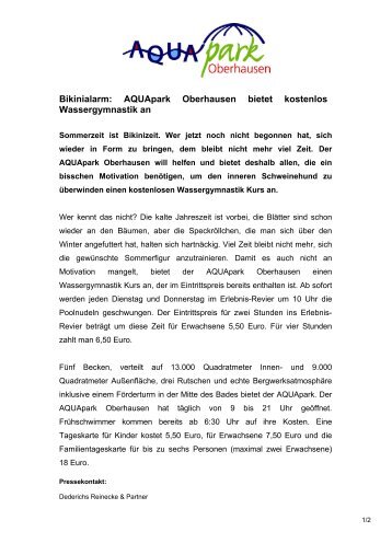 Wassergymnastikkurs kostenlos.pdf - PR Agentur Hamburg