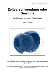 Zeitverschwendung oder Gewinn? - Georg Eisner, Ophthalmologie