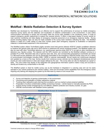 MobRad - Mobile Radiation Detection & Survey System - envinet