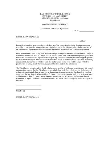 Contingency Fee Agreement and Retainer Agreement - State Bar of ...