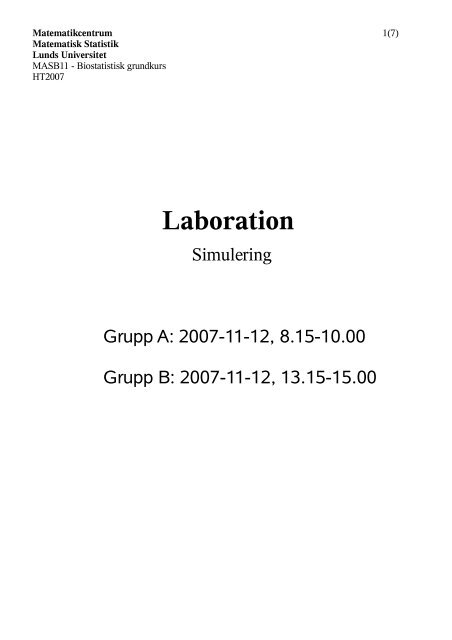 Introduktion till SPSS - Matematikcentrum