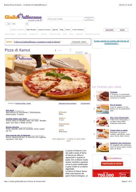 Menu Di Natale Vegetariano Giallozafferano.Ricetta Pizza Di Kamut Le Ricette Di Giallozafferano It
