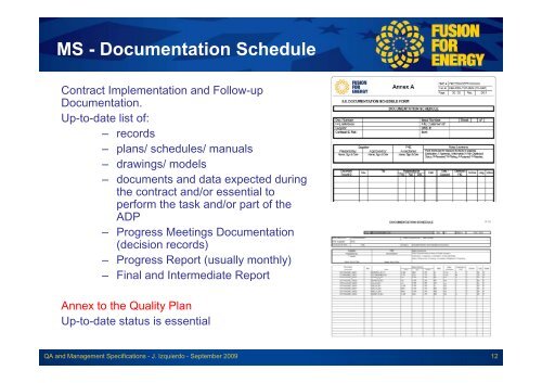 QA and Management Specifications in the ITER Project - Iter Industry