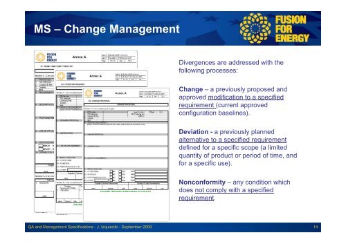 QA and Management Specifications in the ITER Project - Iter Industry