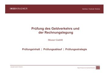 Prüfung des Geldverkehrs und der ... - Joachim Kraemer