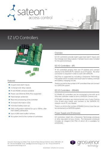 DS-SAT-003-SATEON EZ IO Controller.pdf - Grostech.com