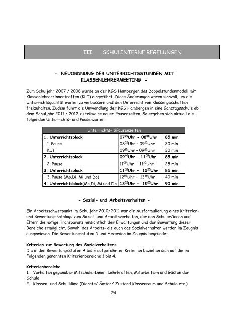 Infoheft der KGS Hambergen - Gesamtschule am Wällenberg