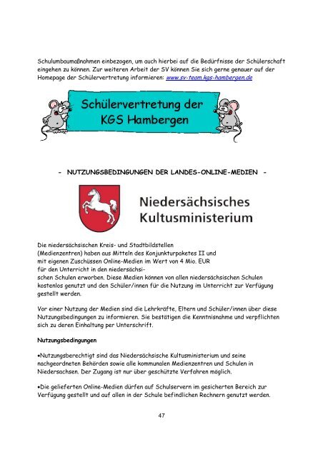 Infoheft der KGS Hambergen - Gesamtschule am Wällenberg