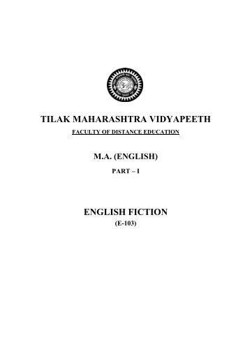 E-103 English Fiction - Tilak Maharashtra Vidyapeeth