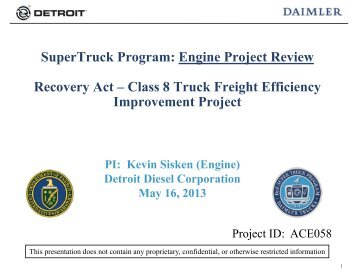 SuperTruck Program: Engine Project Review - Department of Energy