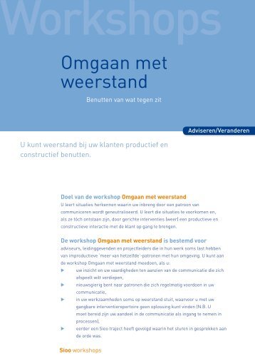 Omgaan met weerstand - Sioo