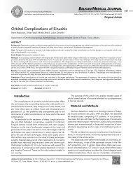 Orbital Complications of Sinusitis - Balkan Medical Journal