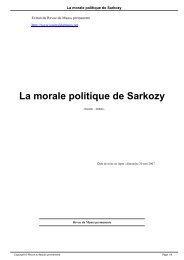 La morale politique de Sarkozy - Revue du MAUSS permanente