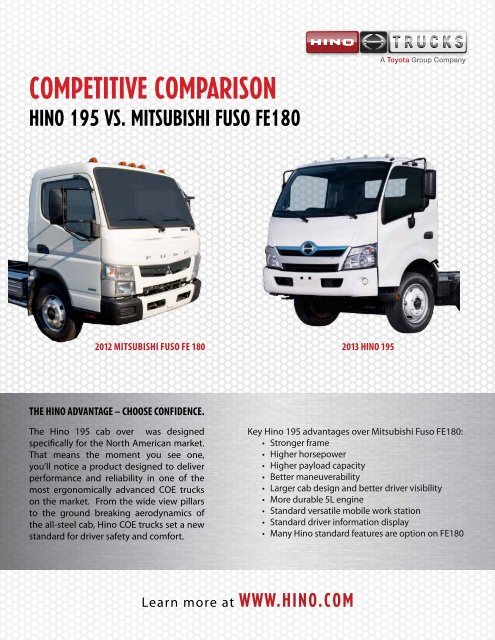 Competitive Comparison Hino Trucks