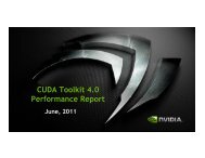 CUDA Toolkit 4.0 Performance Report - NVIDIA Developer Zone