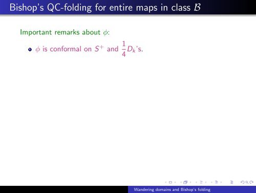 Bishop's qc-folding and wandering domains in Eremenko ... - ICMS