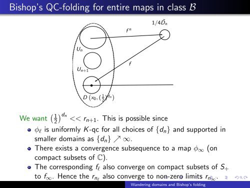 Bishop's qc-folding and wandering domains in Eremenko ... - ICMS