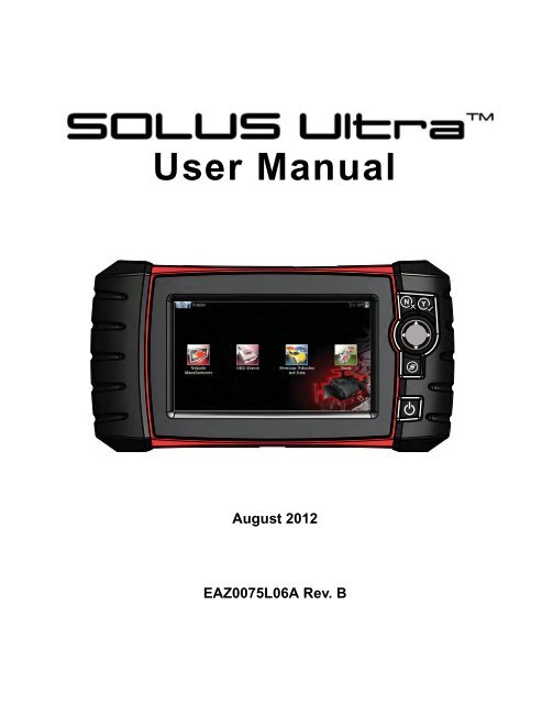 SOLUS ULTRA User Manual [2061kb PDF File] - Snap-on Australia