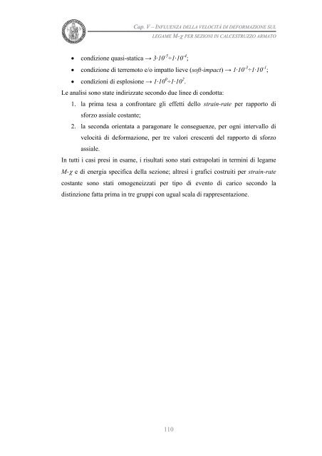 Influenza dello strain-rate sul comportamento meccanico dei ...