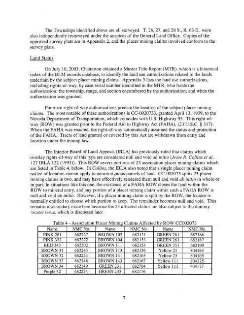 Carlwood Development Mineral Report - National Training Center