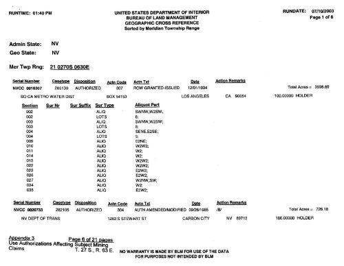 Carlwood Development Mineral Report - National Training Center