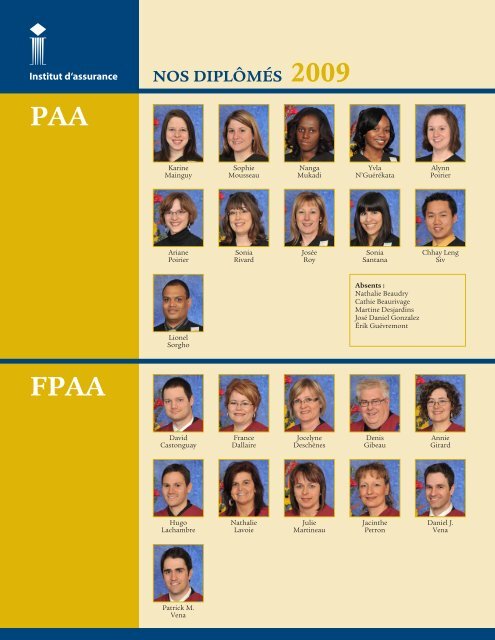 nos diplÃ´mÃ©s 2009 paa - Insurance Institute of Canada
