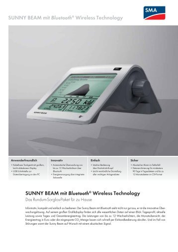 SUNNY BEAM mit BLUETOOTHÂ® Wireless Technology - Das ...